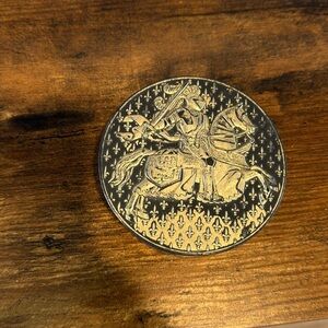 Vintage Retro 70s Knight on Horse Armor Scotch Tape Dispenser Made in W. Germany